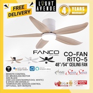 FANCO Rito-5 Ceiling Fan With Remote Control 5 Blade 48''/54''