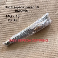 / Spokes Bicycle Spokes 14G 田 16 28 Pieces 1 Wheel Mini BMX Bike