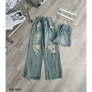 Torn Pillow-Legged Jeans Extremely ut