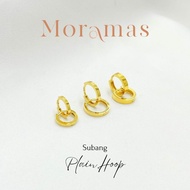 Moramas PLAIN HOOP Earrings 916 Gold/Subang BULAT LICIN Emas 916/光身耳环916金