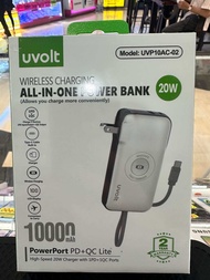 แบตสำรอง Uvolt 10000mAh เพาเวอร์แบงค์ PD20w ไม่แพง powerbank ไวเลสชาร์จ พาวเวอร์แบงค์ มีขาชาร์จในตัว
