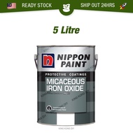 🔥READY STOCK🔥 5L NIPPON PAINT MIO Micaceous Iron Oxide Matt Wood Steel Metal Protection Cat Minyak Besi Pagar Grill Kayu