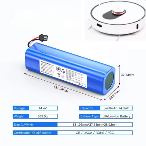14.4V Vacuum Cleaner Battery for Proscenic M7MAX/M8Pro Lenovo T1 Pro/T1S Pro/LR1 Arnagar S8 Pro Xiao