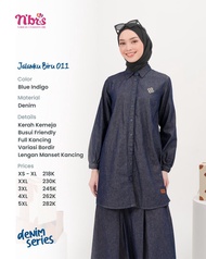BAJU ATASAN KEMEJA WANITA NIBRAS TERBARU DENIM SERIES JALANKU BIRU 011 / BAJU JALANKU BIRU 011 / TUN