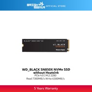 WD BLACK SN850X NVMe Gen4 SSD without Heatsink - 1TB / 2TB / 4TB
