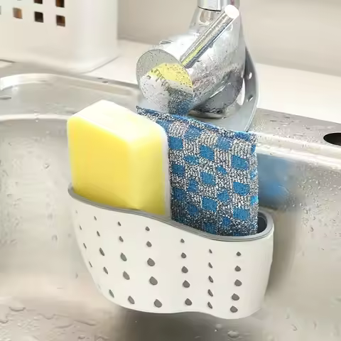 Kitchen Sink Drain Basket, Sink Drain Rack,Hanging Multifunctional Drain Rack,, Plastic Sink Rack, F