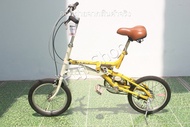 จักรยานพับได้ญี่ปุ่น - ล้อ 16 นิ้ว - มีเกียร์ - Renault - สีเหลือง [จักรยานมือสอง]