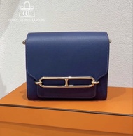🌈Hermes💙Mini Roulis 19💙深藍色金扣🌟99新🌈Evercolor皮💙roulis19🌟miniroulis🌟roulis🌟愛馬仕🌟