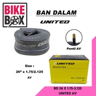 UNITED BICYCLE INNER TYRE 26 x 175/2125 UNITED AV