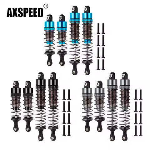 AXSPEED 4Pcs Alu Alloy Front & Rear Shock Absorber Damper for Tamiya TT02B DT02 DT03 DF02 1/10 RC Of