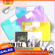 TEOBROS_SSD A4 Clear Paper File Folder (with ID Label pocket) Stationery School Office Case PP 6 col