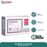 Nusign by Deli E0012S Staples for Stapler 1000PCS Silver 26/6 Stationery