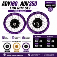 ADV 160 ADV 350 Sport Rim Wired Spoked Tubeless Rims Set XADV Rim Lidi Set (F14/R13) Motorcycle Blac