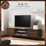 KampungKu* Rak TV Kabinet 6 Kaki / 6ft TV Cabinet (Coklat, Muji, Hitam, Putih) / Rattan / Aesthetic 