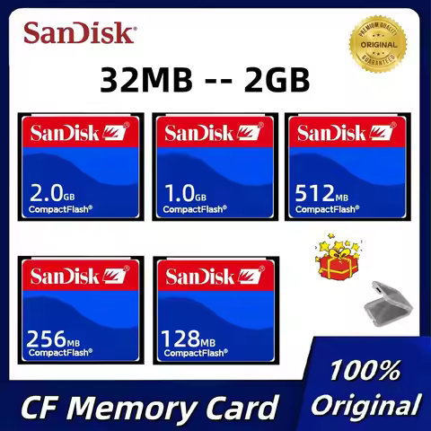 Original SanDisk Compact Flash Card 2GB 1GB 512MB 256MB 128MB 64MB 32MB CF Memory Card For Industria