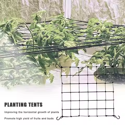 Trellis Net for Grow Tent Elastic Hydroponics Support Plant Net with Hooks Growing Net 44 Inch Grid 