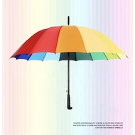▤(16 pcs ribs)Rainbow Umbrella automatic umbrella folding automatic fibrella umbrella long umbrella