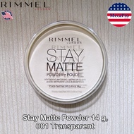 Rimmel® Stay Matte Powder 14 g แป้งอัดแข็ง ปกปิดผิวหน้า เนื้อบางเบา