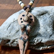 【聖誕禮物】大地女神系列原始陶土項鍊 no4 手捏陶藝 擺飾收藏