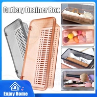 Cutlery Drainer Box Cutlery Holder Spoon Holder Plastic Food Fridge Drain Storage Bekas Simpan Sudu 