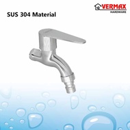 SUS304 Stainless Steel Garden Bathroom Water Faucet / Bib Tap Basin Sink Tap / SUS 304 Wall Mounted 