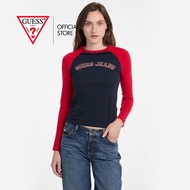 GUESS เสื้อยืดแขนยาวผู้หญิง รุ่น W5RI50J1314 น้ำเงิน