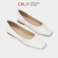 Giày búp bê nữ DILY mũi vuông basic đế bệt tiểu thư cao 1.5cm AA0477