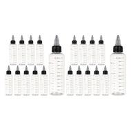 Transparent Plastic Squeeze Bottles 100ml 20PCS with Graduated Measurement Marks and Twist Cap Desig