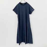 古著Champion x BEAMS BOY Champion Beams 喇叭連身裙，Ringer T 卹，海軍藍，S 碼