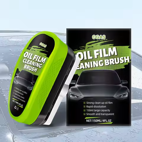OGAS Automotive Car Glass Oil Film Cleaning Brush,150ml Glass Oil Film Remover for Car Window,Windsh
