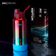 Mr Ric Metallic Hydration Flask with Boot Insulated Vacuum Water Bottle Thermal Tumbler Spout Lid Ho