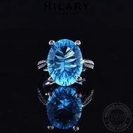 HILARY JEWELRY Cincin 925 Women For Korean Retro Aquamarine Perempuan Original Perak Water Silver Adjustable 純銀戒指 Drop Accessories Ring Sterling R2213