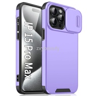 Ốp chống sốc Cho iPhone 15 Pro Max 14 5G 2024 Trường Hợp Armor trượt camera Từ Bìa Cho I15 15Pro I14