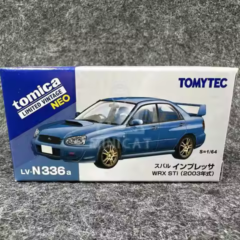 TOMYTEC 1/64 TLV LV-N336a WRX Sti blue alloy trolley model collection decoration