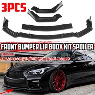 Black/Carbon Fiber Look Car Front Bumper Splitter Lip Diffuser Body Kit Spoiler Guard For Infiniti Q