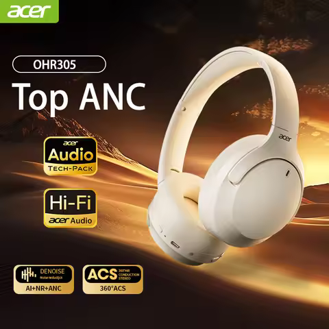 Acer OHR305 ANC Wireless Headphones Head Tracking 3D Spatial Audio -42dB ANC Bluetooth 5.4 HIFI Head