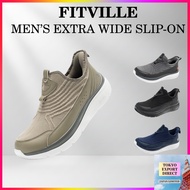 FitVille Extra Wide Slip-On Sneakers for Men: 2E & 4E Walking & Running Shoes, Hands-Free, Lightweig