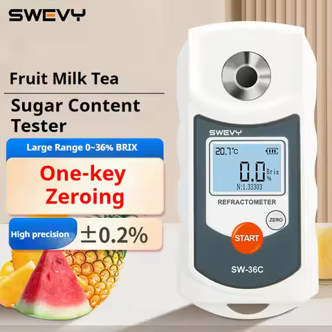SWEVY SW36C LCD Digital Refractometer Brix Meter Fruit Juice Beverage ATC Sugar Content Measuring In
