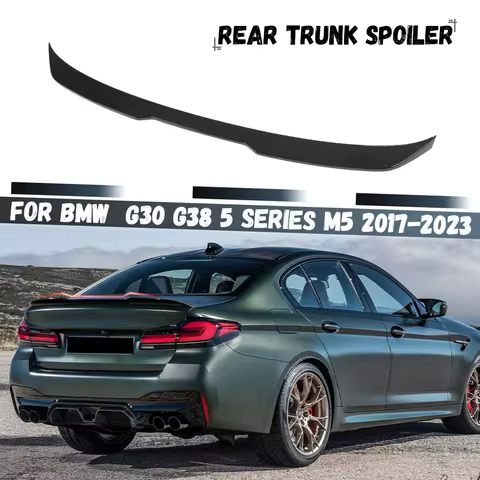 For BMW 5 Series G30 G38 520i 525i 530i 540i F90 M5 2017-2023 Rear Spoiler Glossy Black Rear Trunk T
