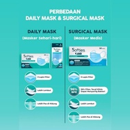 JAMINAN ASLI MASKER SOFTIES SURGICAL MASKER MEDIS 3 PLY EARLOOP 1 BOX