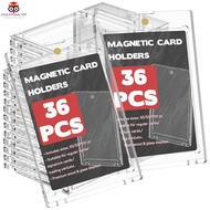 36Pcs Magnetic Card Holders 35pt 55pt 100pt Dustproof Protection Hard Acrylic Display Case for Game 
