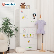 tủ nhựa trẻ em 2 cách mở 4 ngăn kéo có khoá nhỏ kèm bánh xe di chuyển tiện lợi tủ yumi 5 tầng việt n