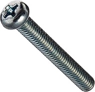 Steel Pan Head Machine Screw, Zinc Plated, Meets JIS B1111, 2 Phillips Drive, M4-0.7 Thread Size, 30
