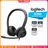 Logitech H390 USB Headset, Rotating Noise Canceling Microphone, Digital Stereo Sound, Wired On Ear H