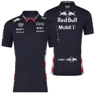 Red Bull Racing F1 2024 Mens America USA Race Team Polo Kaos Polo Pria