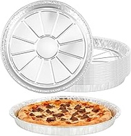 20 Pack Disposable Pizza Pans 8 Inch, Round Foil Pizza Pans, Aluminum Pizza Pan Large Focaccia Bread