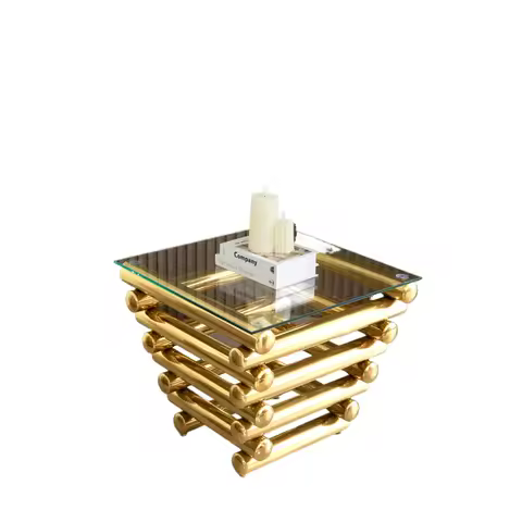 24 inch square modern stainless steel coffee table, transparent tempered glass coffee table, living 