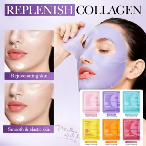Niacinamide Retinol Face Mask Snail Collagen Moisturizing Whiten Wrinkle Mask Vitamin C Turmeric Hya