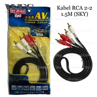 Cable 2 RCA TO 2 RCA 1.5 Meters SKY/AUDIO JACK Cable 2RCA TO 2 RCA 1.5m