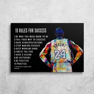 10 Rules of Success Bryant Mamba Mentality Art Prints Motivation Canvas Wall Art Basketball Sports P